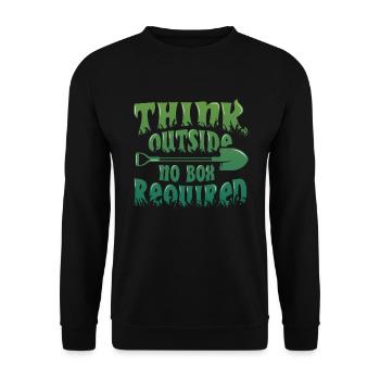 Think Outside, Garten- und Naturliebhaber - Unisex Pullover - Schwarz - Vorne - Alina (178cm) & Michal (187cm)
