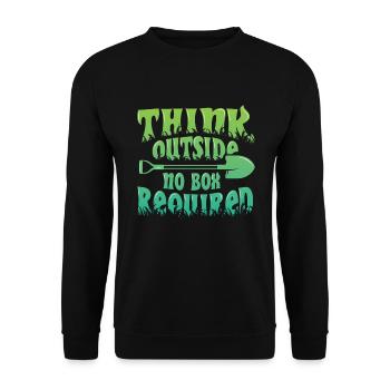 Think Outside, Garten- und Naturliebhaber - Unisex Pullover - Schwarz - Vorne - Alina (178cm) & Michal (187cm)