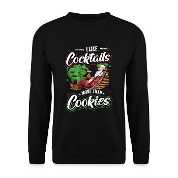 Noël en juillet, Fête, Surf, Santa Hawaiian - Sweat-shirt Unisexe - noir - Devant - Alina (178cm) & Michal (187cm)