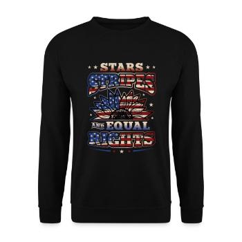 Stars Stripes et égalité - Sweat-shirt Unisexe - noir - Devant - Alina (178cm) & Michal (187cm)