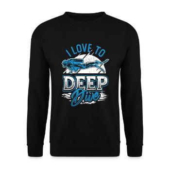 I love Deep Dive Scuba Diving - Unisex Sweatshirt - black - Front - Alina (178cm) & Michal (187cm)