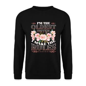 Eldest sister, I make the rules. - Unisex Sweatshirt - black - Front - Alina (178cm) & Michal (187cm)