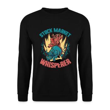 Stock Market Whisperer Stock Trader Bulle und Bär - Unisex Pullover - Schwarz - Vorne - Alina (178cm) & Michal (187cm)