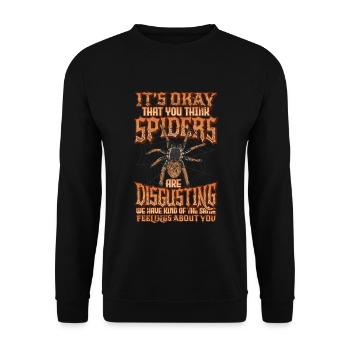 Spiders are not disgusting - Spider Lover - Unisex Sweatshirt - black - Front - Alina (178cm) & Michal (187cm)