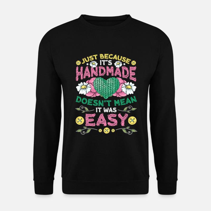 Handmade, for sewing crochet. - Unisex Sweatshirt - black