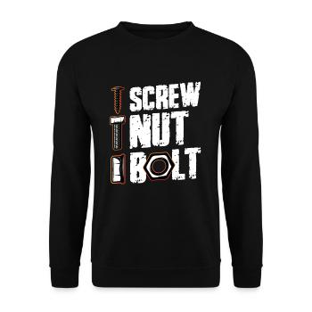 Mécanicien de boulon d’écrou à vis - Sweat-shirt Unisexe - noir - Devant - Alina (178cm) & Michal (187cm)