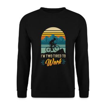 Je suis deux fatigués au travail, amoureux du vélo. - Sweat-shirt Unisexe - noir - Devant - Alina (178cm) & Michal (187cm)
