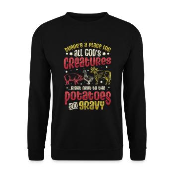 Creatures of God - Unisex Sweatshirt - black - Front - Alina (178cm) & Michal (187cm)