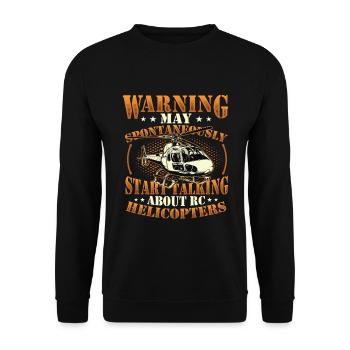 Warning, can spontaneously start talking about Rc - Unisex Sweatshirt - black - Front - Alina (178cm) & Michal (187cm)