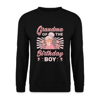 Grandma Of the Birthday Child - Unisex Sweatshirt - black - Front - Alina (178cm) & Michal (187cm)