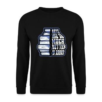 Les garçons sont tellement meilleurs pour lire des livres - Sweat-shirt Unisexe - noir - Devant - Alina (178cm) & Michal (187cm)