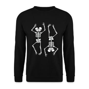Deux drôles de squelettes dansants Halloween - Sweat-shirt Unisexe - noir - Devant - Alina (178cm) & Michal (187cm)
