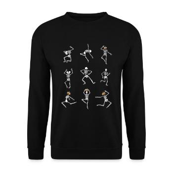 Drôle de squelettes dansants Ballerine d’Halloween - Sweat-shirt Unisexe - noir - Devant - Alina (178cm) & Michal (187cm)