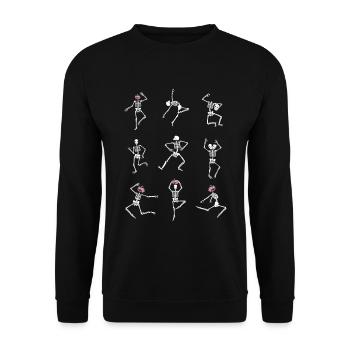 Drôle de squelettes dansants Ballerine d’Halloween - Sweat-shirt Unisexe - noir - Devant - Alina (178cm) & Michal (187cm)