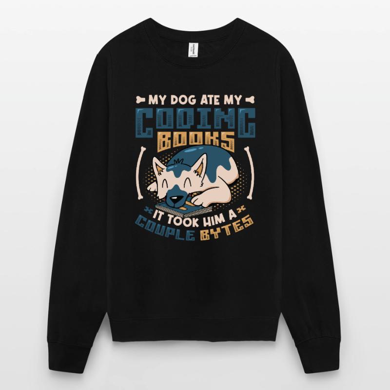 Dog Bytes Code Programmation de blagues informatiques Sweat-shirt Unisexe