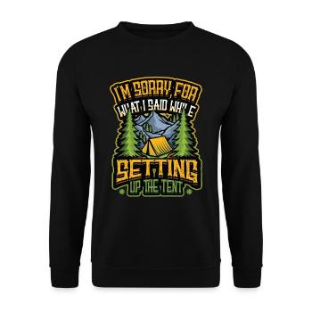 I am sorry for what I said, - Unisex Sweatshirt - black - Front - Alina (178cm) & Michal (187cm)