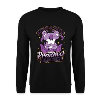Koala-fied Koala Proud Preschool Teacher - Unisex Sweatshirt - black - Front - Alina (178cm) & Michal (187cm)