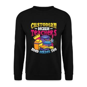 Gardiens parce que les enseignants ont aussi besoin de héros - Sweat-shirt Unisexe - noir - Devant - Alina (178cm) & Michal (187cm)
