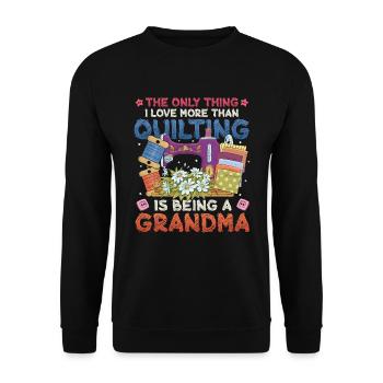 Nähen Quilter Oma Quilten - Unisex Pullover - Schwarz - Vorne - Alina (178cm) & Michal (187cm)