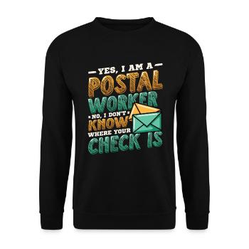 Drôle de bureau de poste de postiers - Sweat-shirt Unisexe - noir - Devant - Alina (178cm) & Michal (187cm)