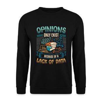 Meinungen Datenmangel - Datenwissenschaftler Daten - Unisex Pullover - Schwarz - Vorne - Alina (178cm) & Michal (187cm)