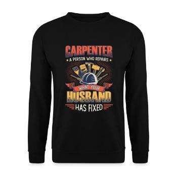 Drôle de menuiserie, charpentier. - Sweat-shirt Unisexe - noir - Devant - Alina (178cm) & Michal (187cm)