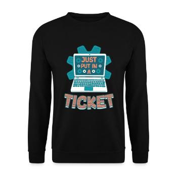 Ouvrez simplement un ticket Help Desk Tech Support - Sweat-shirt Unisexe - noir - Devant - Alina (178cm) & Michal (187cm)