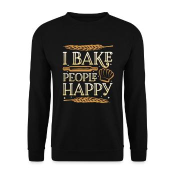 Je fais cuire des gens heureux amateurs de pâtisserie - Sweat-shirt Unisexe - noir - Devant - Alina (178cm) & Michal (187cm)
