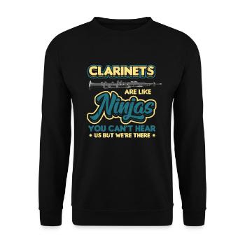 Les clarinettes sont comme des ninjas Marching Band - Sweat-shirt Unisexe - noir - Devant - Alina (178cm) & Michal (187cm)