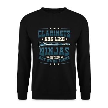 Les clarinettes sont comme des ninjas Marching Band - Sweat-shirt Unisexe - noir - Devant - Alina (178cm) & Michal (187cm)