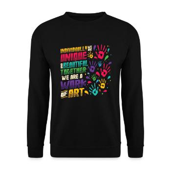 Together we are a work of art, preschool teacher - Unisex Sweatshirt - black - Front - Alina (178cm) & Michal (187cm)