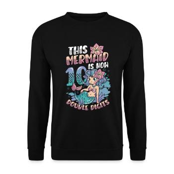 This mermaid is now 10.double digits. - Unisex Sweatshirt - black - Front - Alina (178cm) & Michal (187cm)