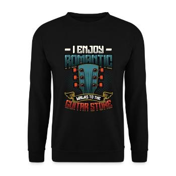 Ich Genieße Romantische Spaziergänge - Unisex Pullover - Schwarz - Vorne - Alina (178cm) & Michal (187cm)
