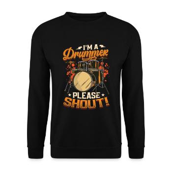 Je suis un batteur s’il vous plaît crier - Sweat-shirt Unisexe - noir - Devant - Alina (178cm) & Michal (187cm)