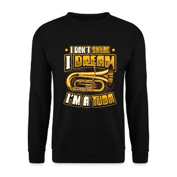 Ich Schnarche Nicht, Ich Träume, Ich Bin Eine Tuba - Unisex Pullover - Schwarz - Vorne - Alina (178cm) & Michal (187cm)