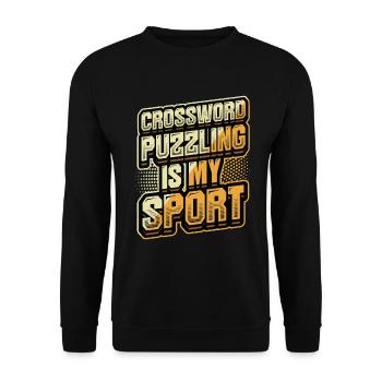 Les mots croisés sont mon sport. - Sweat-shirt Unisexe - noir - Devant - Alina (178cm) & Michal (187cm)