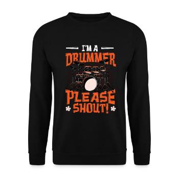 Je suis un batteur s’il vous plaît crier - Sweat-shirt Unisexe - noir - Devant - Alina (178cm) & Michal (187cm)