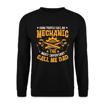 Mechaniker Das Wichtigste Call Me Dad - Unisex Pullover - Schwarz - Vorne - Alina (178cm) & Michal (187cm)