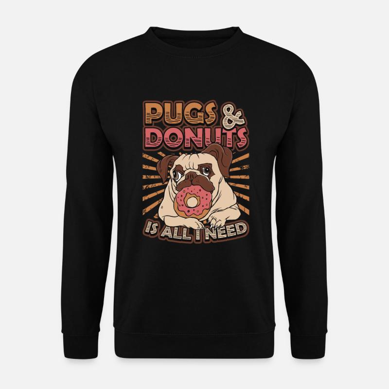 Pug Donut Lover - Unisex Sweatshirt - black