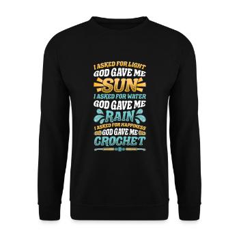 Crocheter des fils chanceux - Sweat-shirt Unisexe - noir - Devant - Alina (178cm) & Michal (187cm)