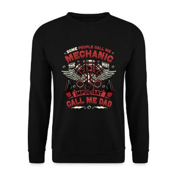 Mechaniker Das Wichtigste Call Me Dad Auto - Unisex Pullover - Schwarz - Vorne - Alina (178cm) & Michal (187cm)
