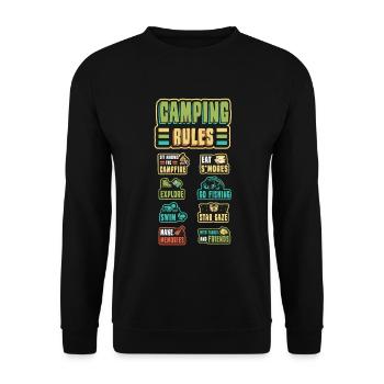 Camping rules, camping holidays, outdoor, campers. - Unisex Sweatshirt - black - Front - Alina (178cm) & Michal (187cm)