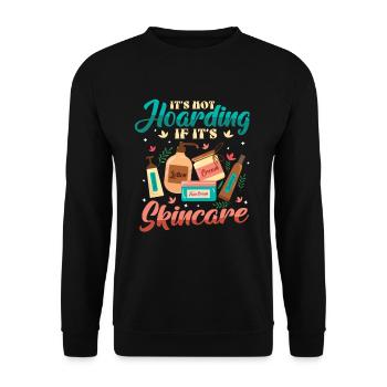 Es Ist Kein Horten, Wenn Es Hautpflege Ist. - Unisex Pullover - Schwarz - Vorne - Alina (178cm) & Michal (187cm)