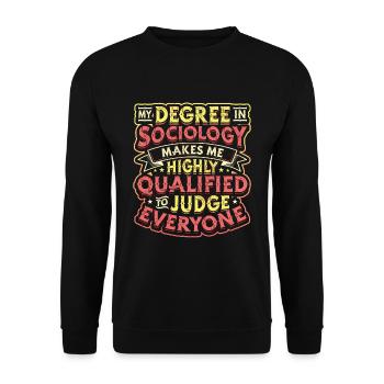 La sociologie me qualifie. - Sweat-shirt Unisexe - noir - Devant - Alina (178cm) & Michal (187cm)