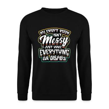 Messy craft room, everything on display - Unisex Sweatshirt - black - Front - Alina (178cm) & Michal (187cm)