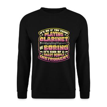 Clarinettiste - Sweat-shirt Unisexe - noir - Devant - Alina (178cm) & Michal (187cm)