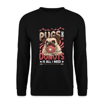 Carlin, beignet, amoureux. - Sweat-shirt Unisexe - noir - Devant - Alina (178cm) & Michal (187cm)