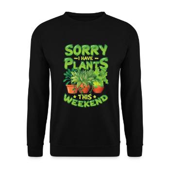 Tut Mir Leid, Dass Ich Am Wochenende im Garten bin - Unisex Pullover - Schwarz - Vorne - Alina (178cm) & Michal (187cm)