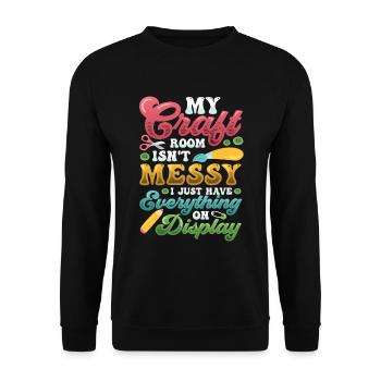 Messy craft room Everything on the display - Unisex Sweatshirt - black - Front - Alina (178cm) & Michal (187cm)