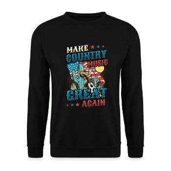 Makes country music great again. - Unisex Sweatshirt - black - Front - Alina (178cm) & Michal (187cm)